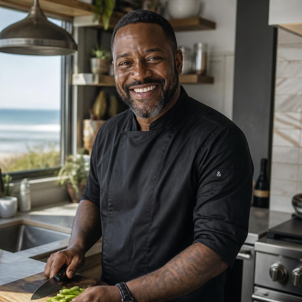 Chef Marcus Delaney in the kitchen at Palmetto Tide